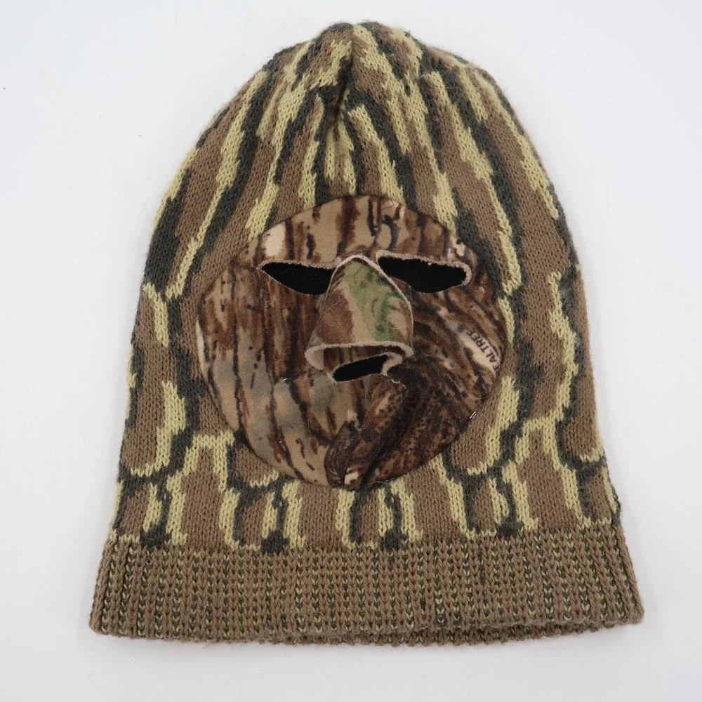 WPL 6134 Camouflage Knit Balaclava Face Mask Mens OSFM Brown Realtree Bark Camo